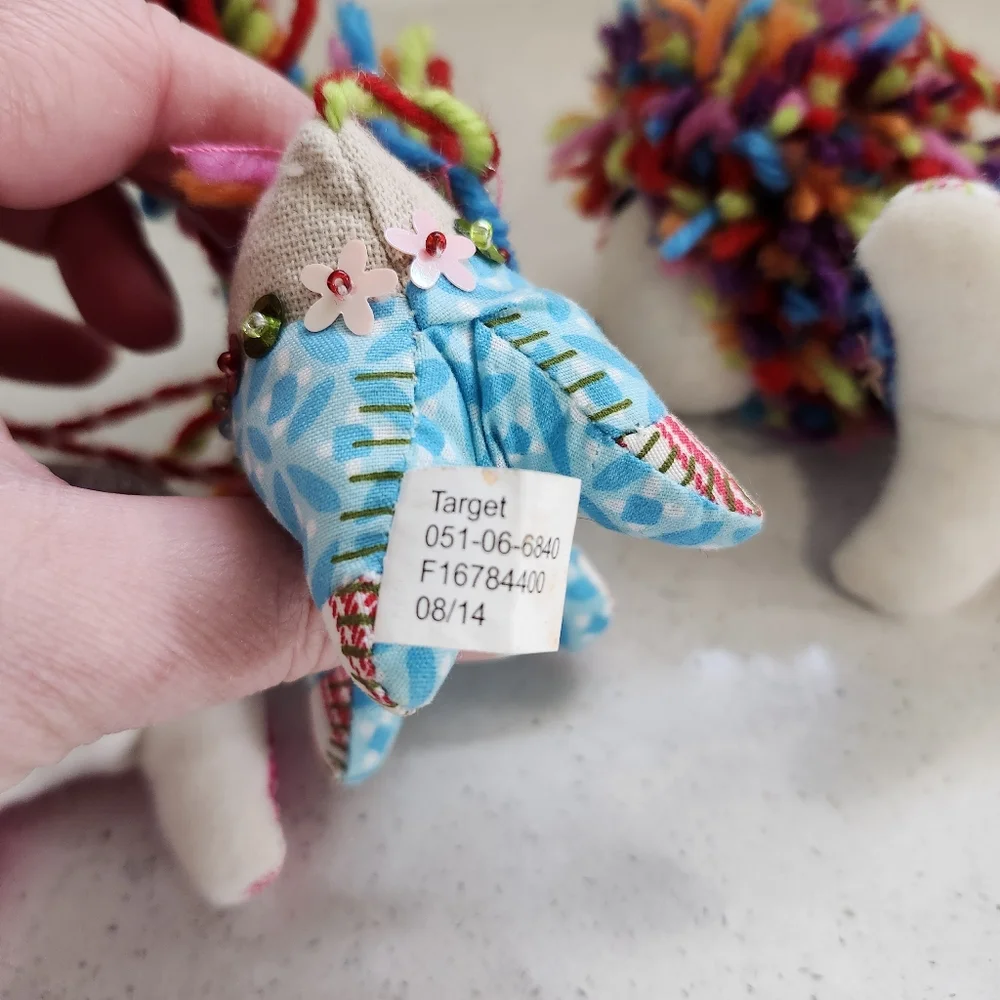 Lot Of 4 Target Bullseye Playground Whimsical Circus Ornaments 2014